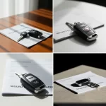 Documentos de seguro auto e chaves de carro em mesa em Goiânia