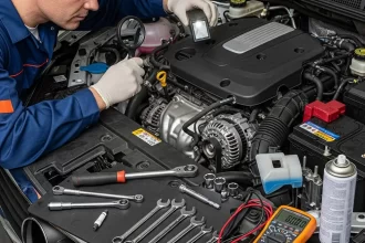 Inspeção de motor em manutenção preventiva veicular para economia e prevenção de problemas